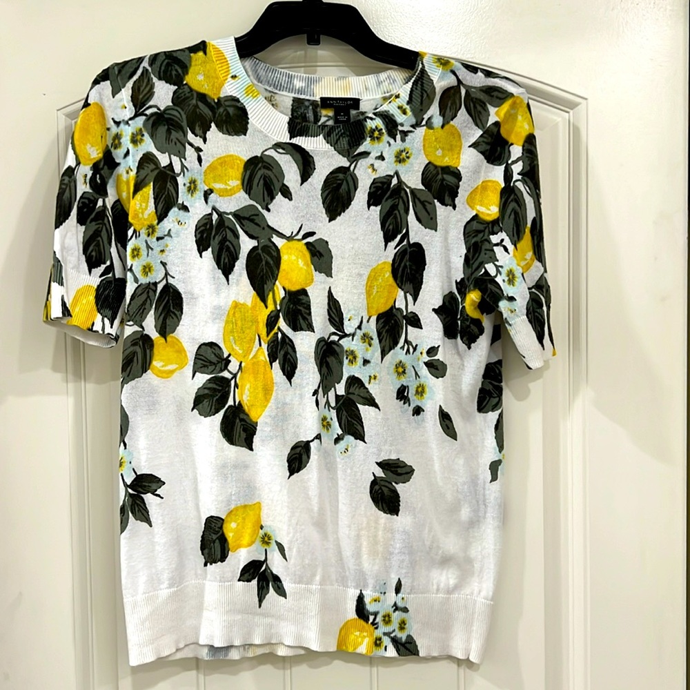 Ann Taylor Factory Lemon Print Sweater